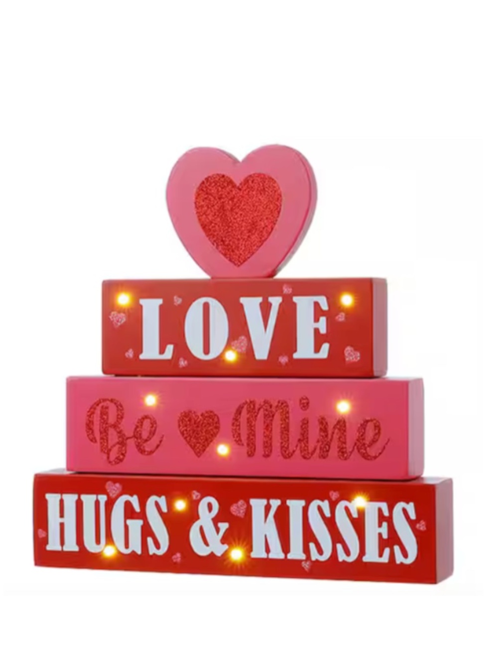 Lighted Valentine's Wedding Anniversary Wooden Love Table Sign NWOT